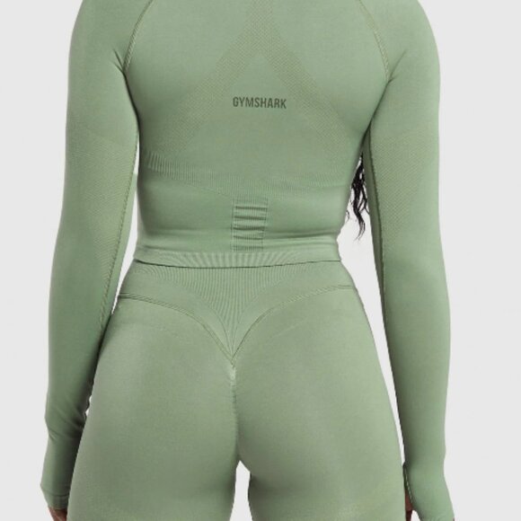 BNWT GYMSHARK Activate Long Sleeve Top Force Green Sold Out XS - Picture 3 of 8